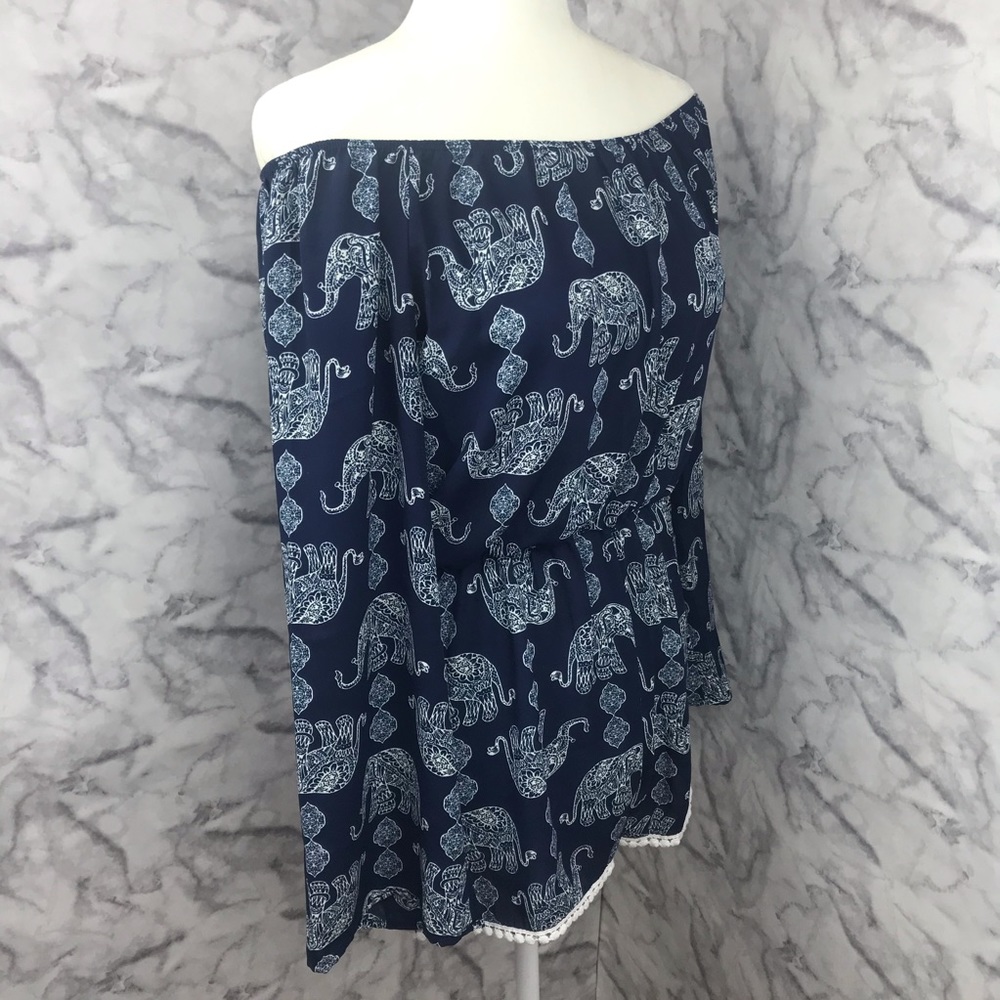 Jesse & J Elephant Print Bohemian Flowy Romper - image 1